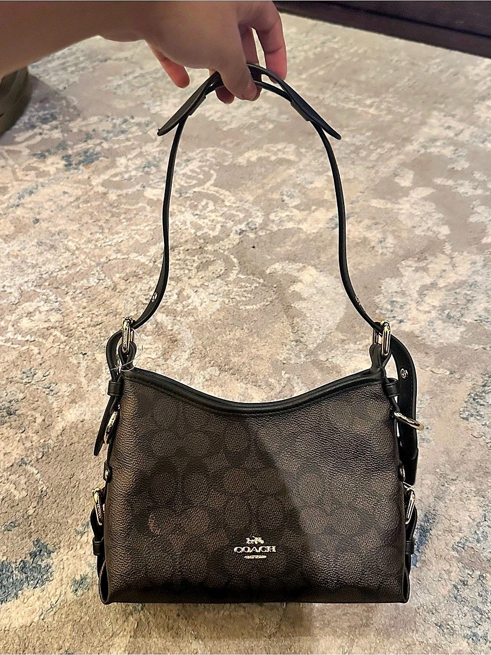 Coach Belted Ergo Shoulder Bag 26 in Signature Jacquard Signature Jacquard Brown